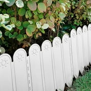 10 Pieces Garden Fence with 10 Pieces Fence Insert Plastic Fence Garden Picket Fence Edgings Lawn Flowerbeds Plant Borders Decorative Garden Yard